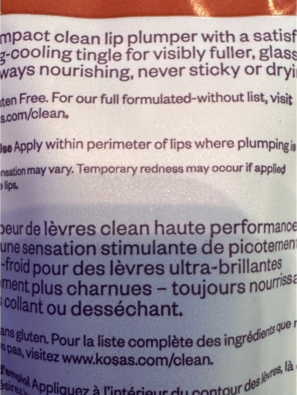 Kosas Lip Plumper Gloss - Purple Packaging